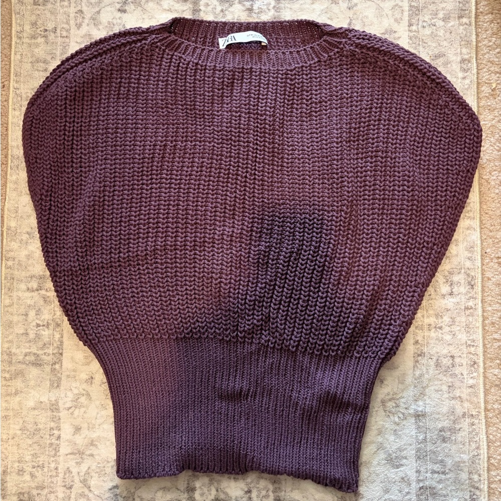 Zara Deep Purple Crew Neck Sweater